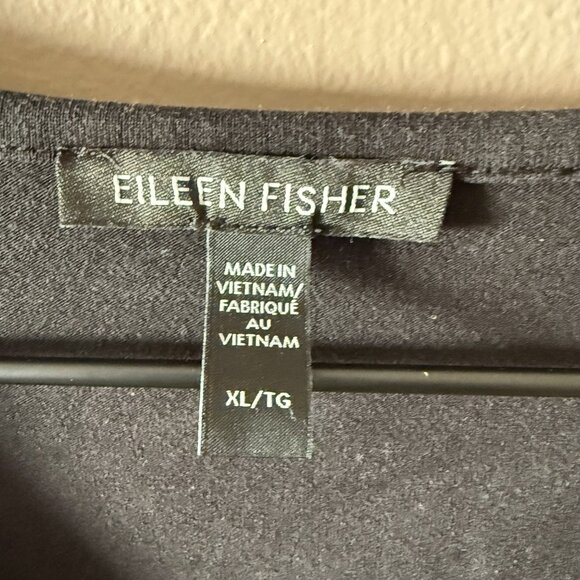 Women's XL Eileen Fisher Black V-Neck Tunic Tank Top/ Mini Dress - Picture 5 of 7